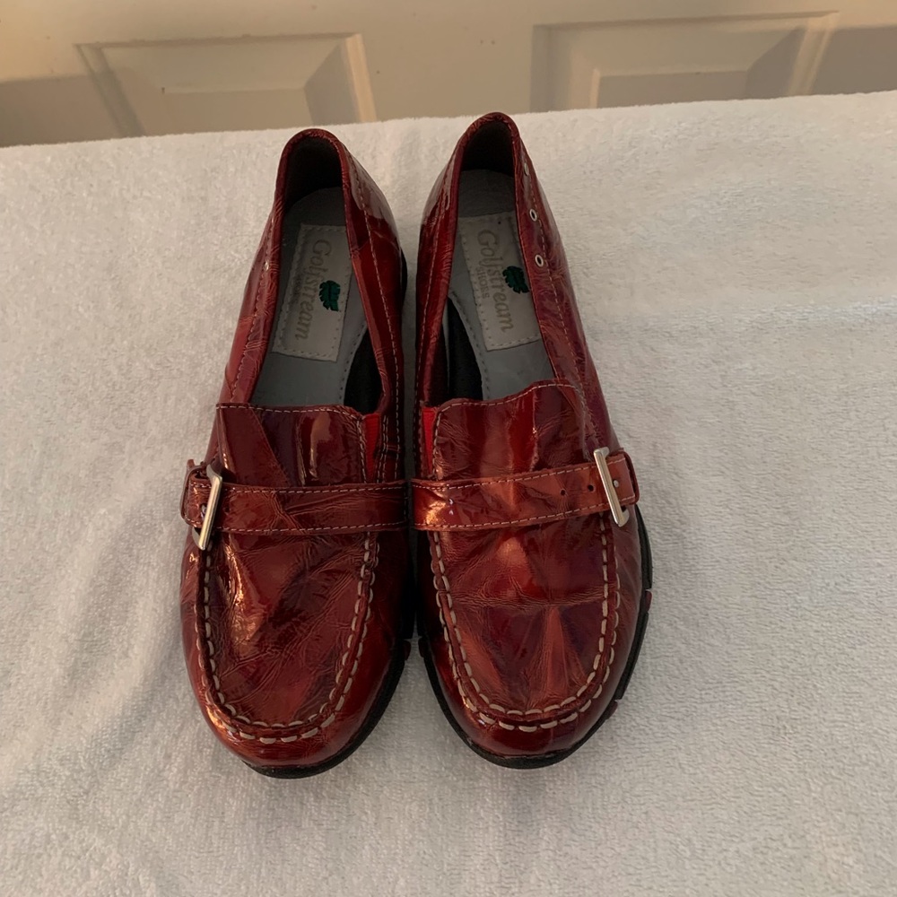 Golf Stream Red Leather Golf Shoes